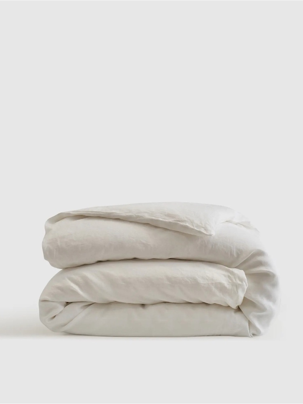 Quince White European Linen King Duvet Cover